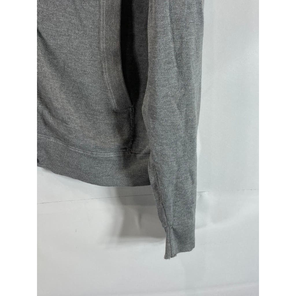 BANANA REPUBLIC Men's Light Grey Supima-Wool Zip-Up Stand Collar Sweater SZ L