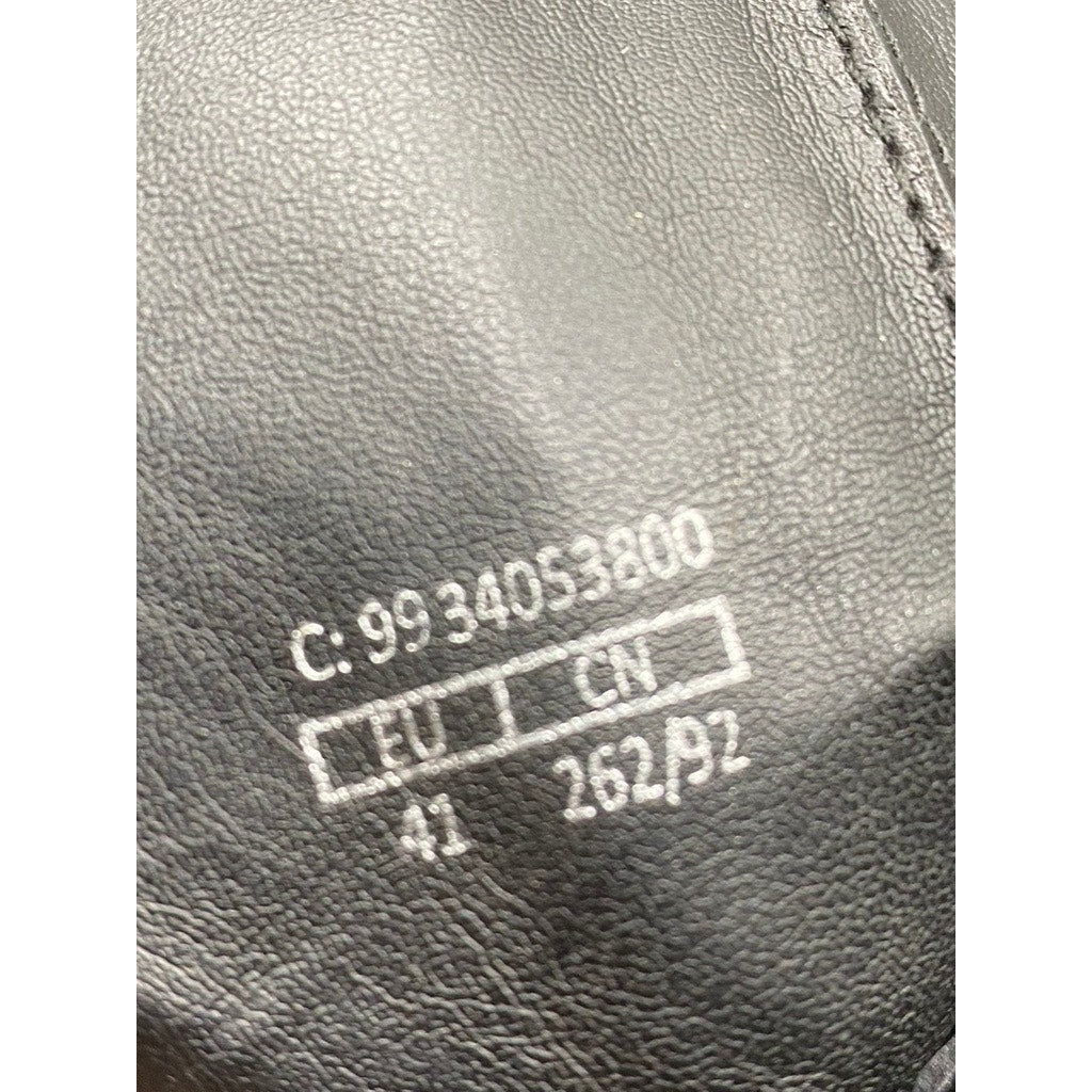 MNG Women's Black Leather Almond Toe Block-Heel Mid-Calf Boots SZ 41(US11)