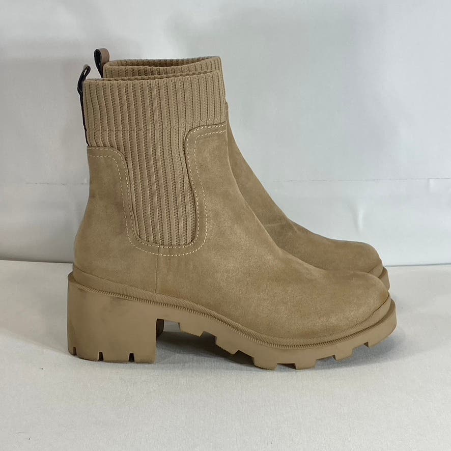 STEVEN NEW YORK Women's Tan Darla Lug-Sole Pull-On Sock Boots SZ 9