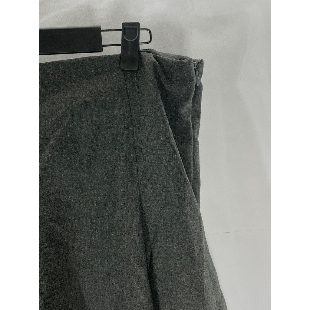 LC WAIKIKI Women's Dark Gray Side-Zip Regular-Fit Pleated Mini Skirt SZ2XL(US12)