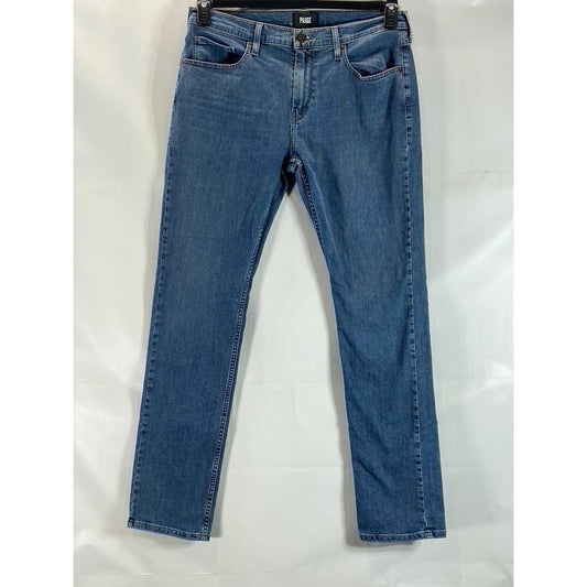 PAIGE Men's Holmes Blue Federal Slim Straight Five-Pocket Denim Jeans SZ 34