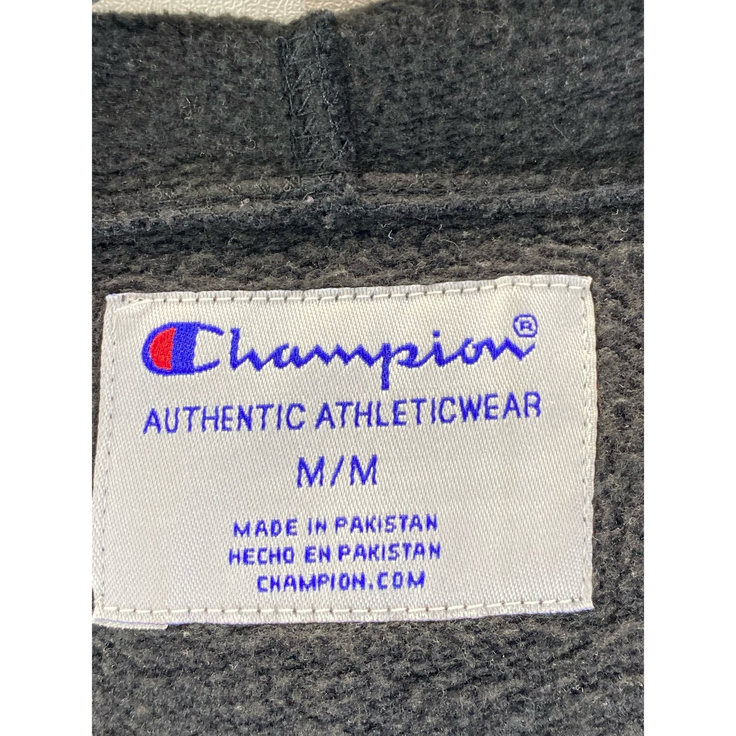 CHAMPION Men's Black Script Logo Patch Regular-Fit Pullover Hoodie SZ M