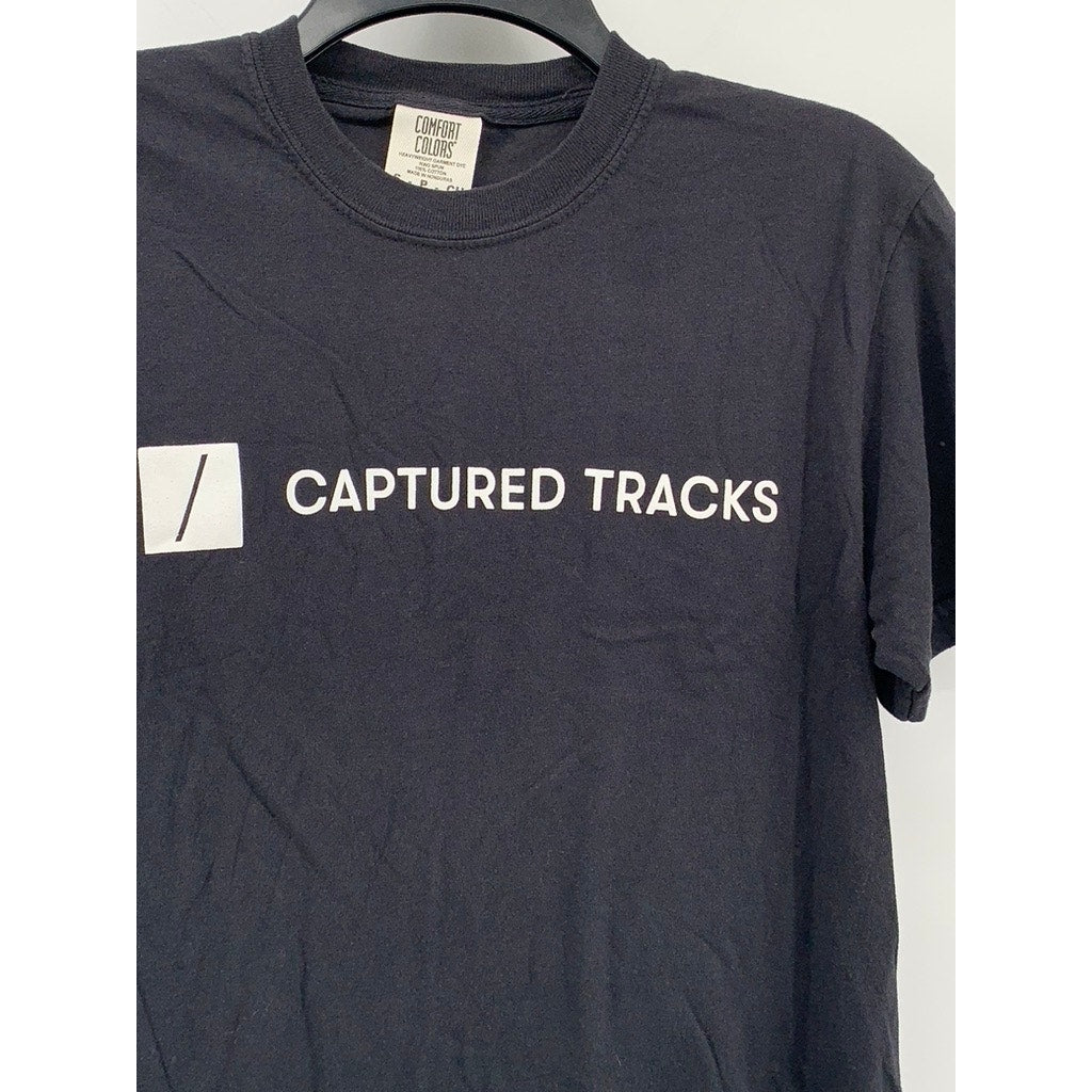 COMFORT COLORS Men's Black Logo Crewneck Casual Short Sleeve T-Shirt SZ S