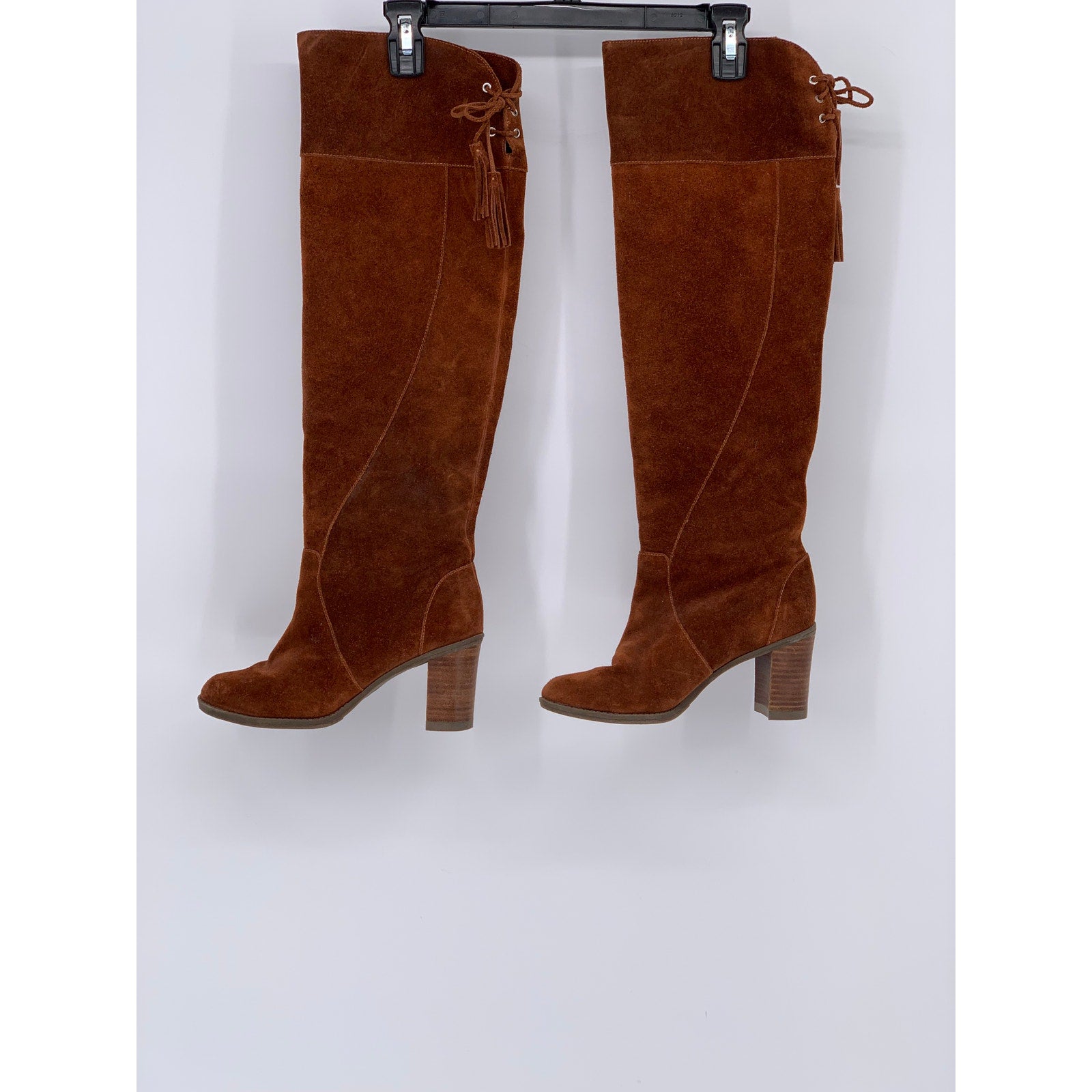 DR. SCHOLL'S Women's Cognac Leather Lydia Round-Toe Knee-High Boots SZ 7.5