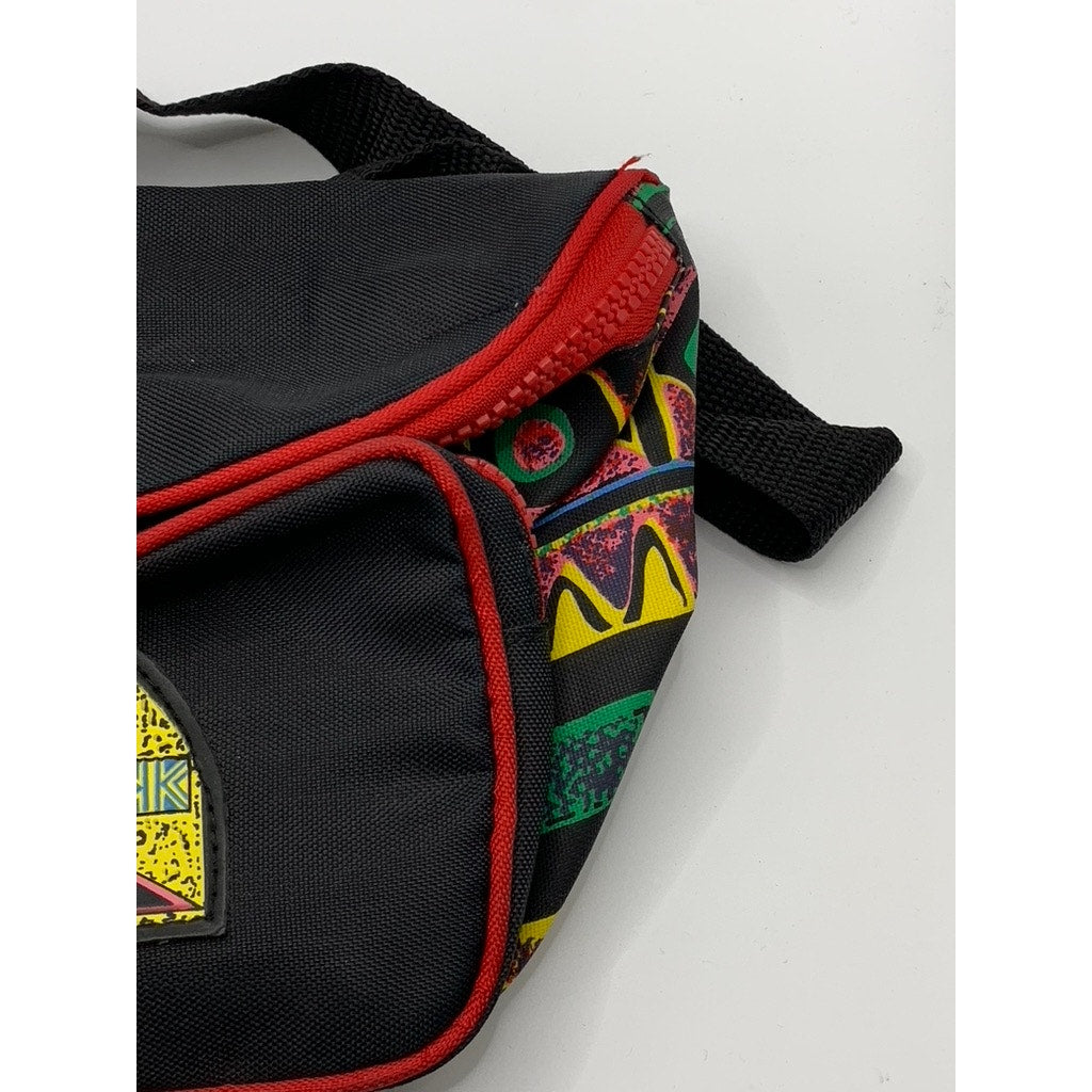 LA GEAR Unisex Black/Red Aztec Tribal Print Adjustable Fanny Pack