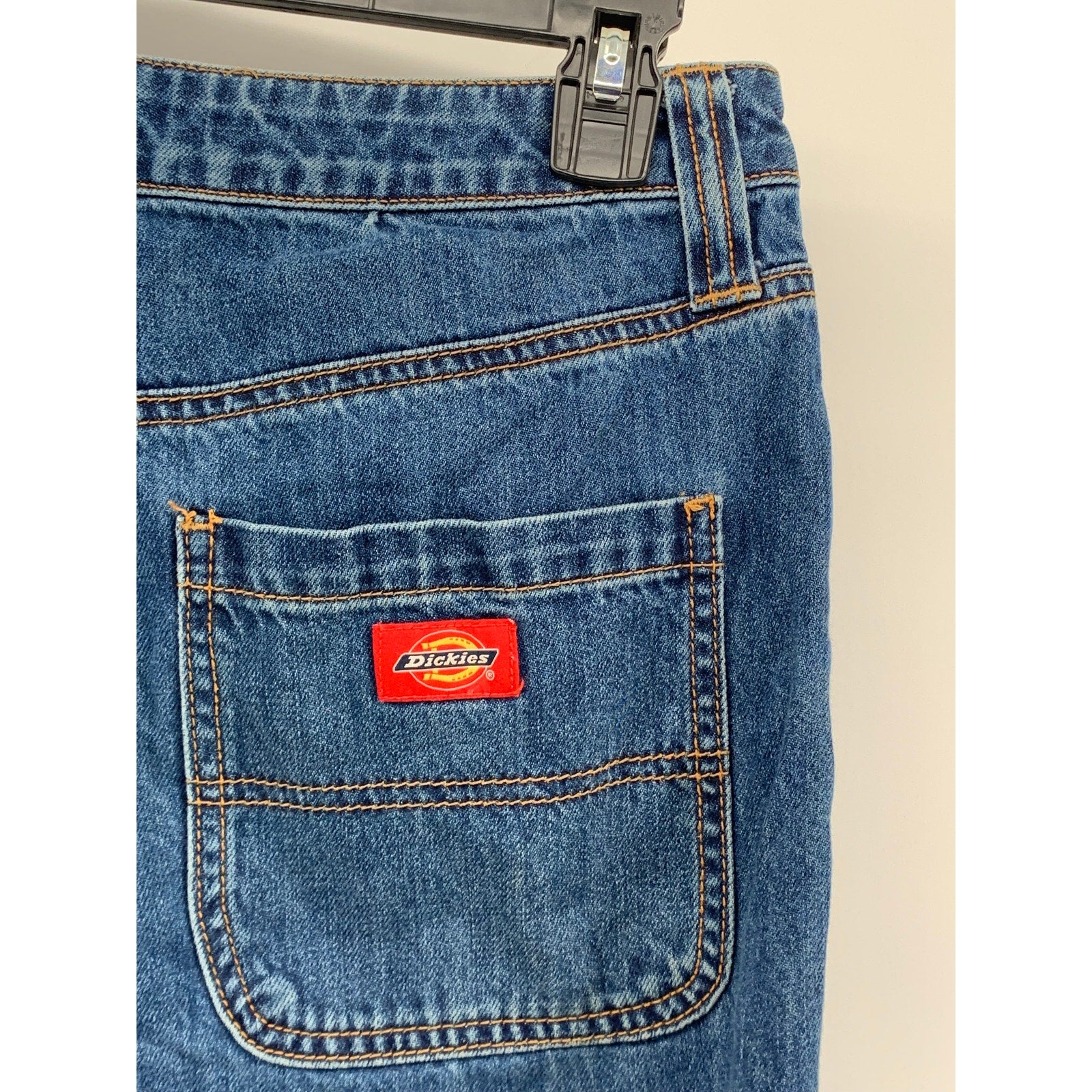 DICKIES Women's Vintage Y2K Blue Denim Cuffed Five-Pocket Jeans SZ 7/28