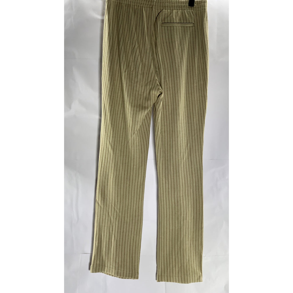 RAG & BONE Women's Beige Pinstripe Straight-Leg Elasticized Waist Pant SZ S