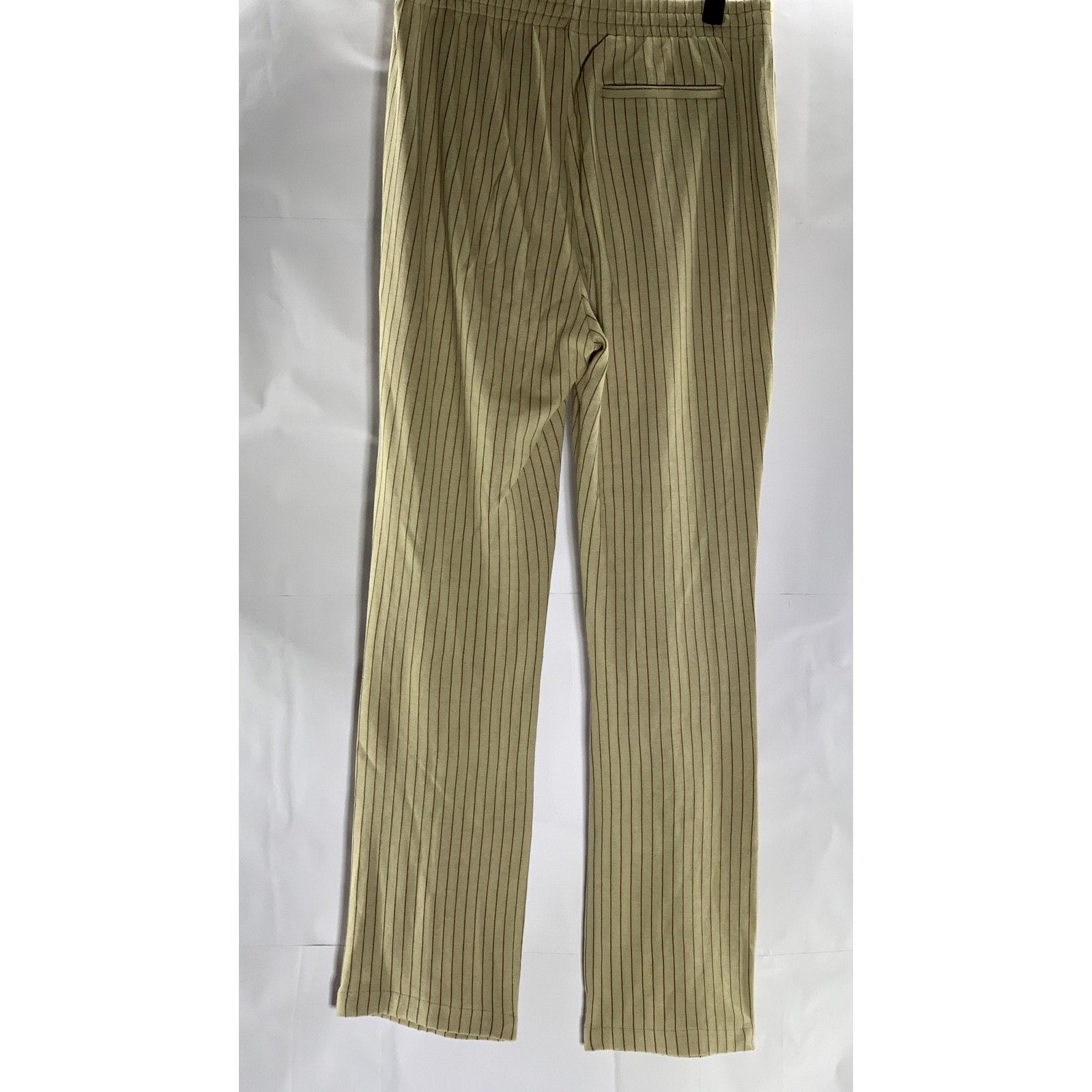 RAG & BONE Women's Beige Pinstripe Straight-Leg Elasticized Waist Pant SZ S