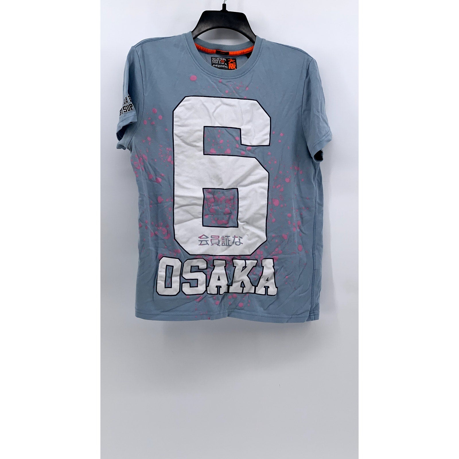 SUPER DRY Men's Blue Osaka 6 Graphic Short Sleeve T-Shirt SZ M