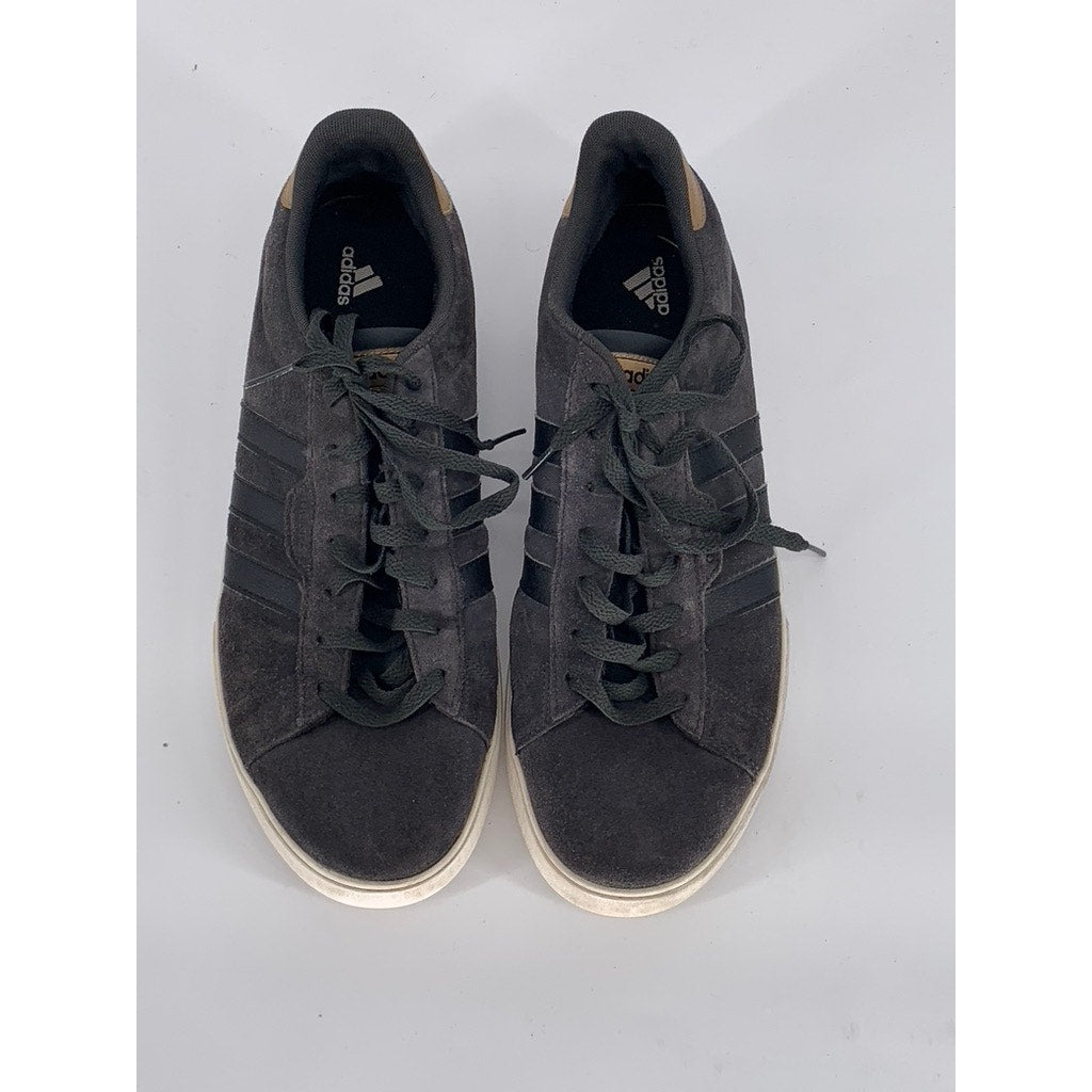 ADIDAS Men's Black Daily 3.0 3-Stripe Low-Top Casual Skater Sneakers SZ 12