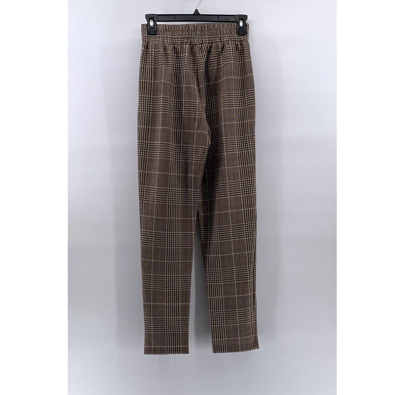 CLASSIC CONCEPTS Women's Brown Plaid Pull-On Pants SZ S