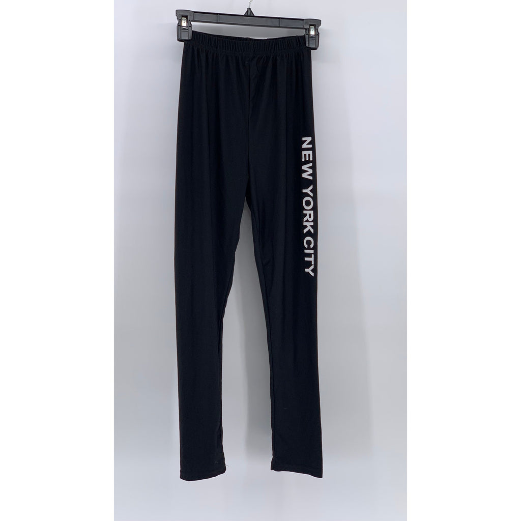 UNBRANDED Women's Black New York City Logo Casual Pull-On Leggings SZ XS