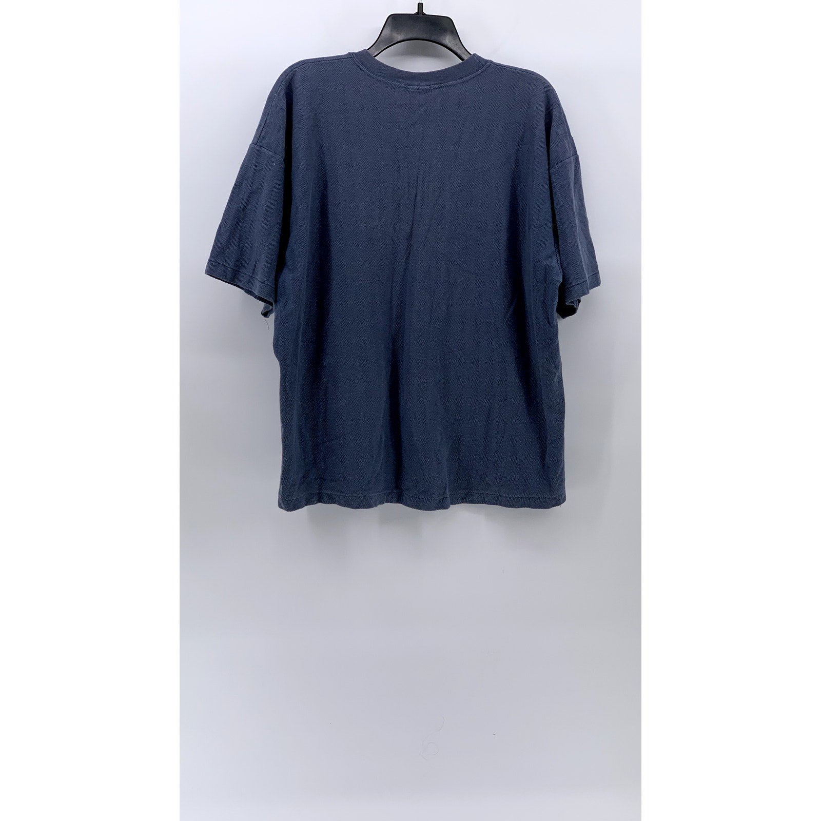 FIRST CHOICE Men's Blue Vintage Textured Embroidered Multi-Print Logo Shirt SZXL