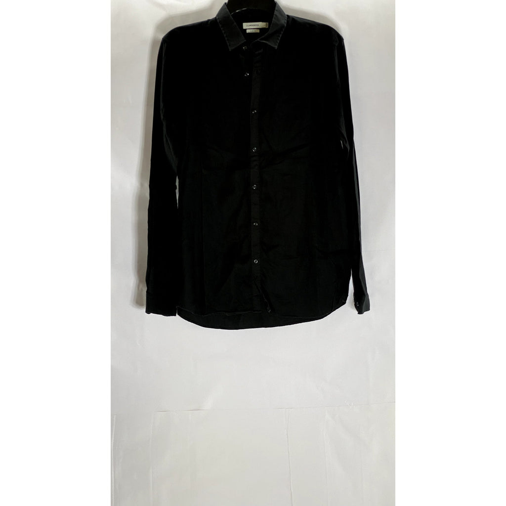 J. LINDEBERG Men's Black Solid Slim-Fit Button-Up Long Sleeve Lux Shirt SZ S