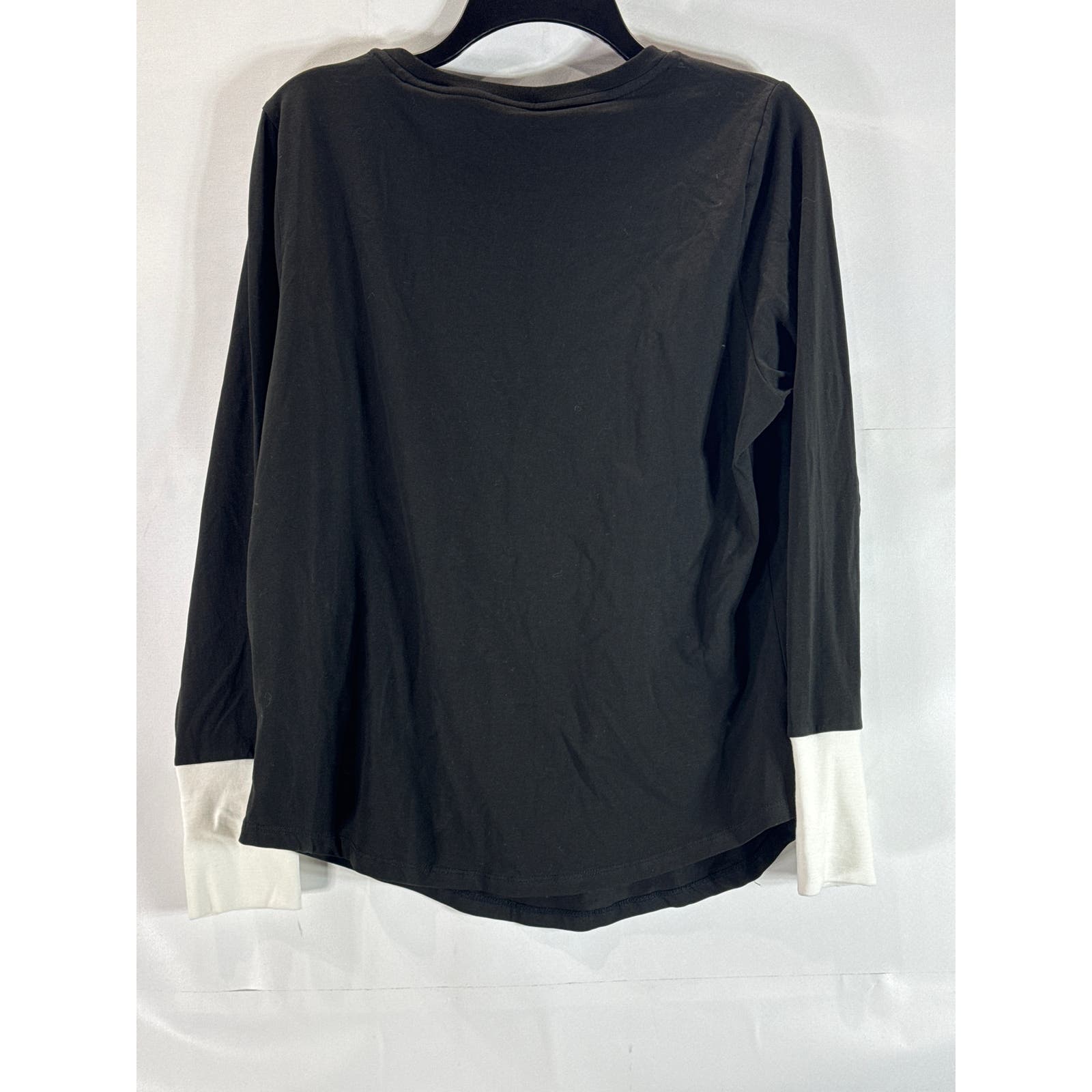 UNIVERSAL STANDARD Women's Black/White Rhine Color --Sleeve Cuff Top SZ XS(US-L)