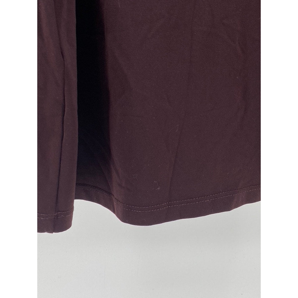 SUSANA MONACO Women's Burgundy Scoop-Neck Long Bell Sleeve Open-Back Dress SZ XS