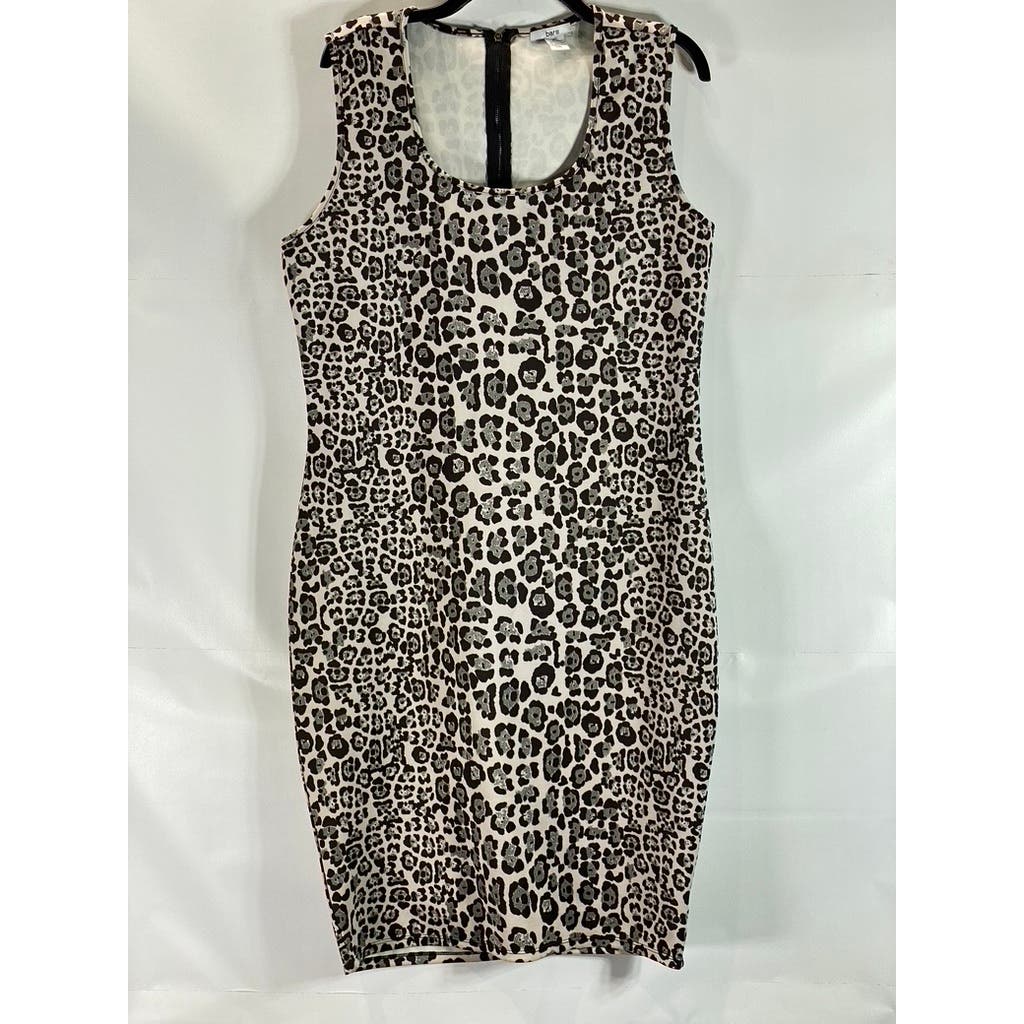 BAR III Women's Black/White Animal Print Scoop-Neck Sleeveless Dress SZ 2XL