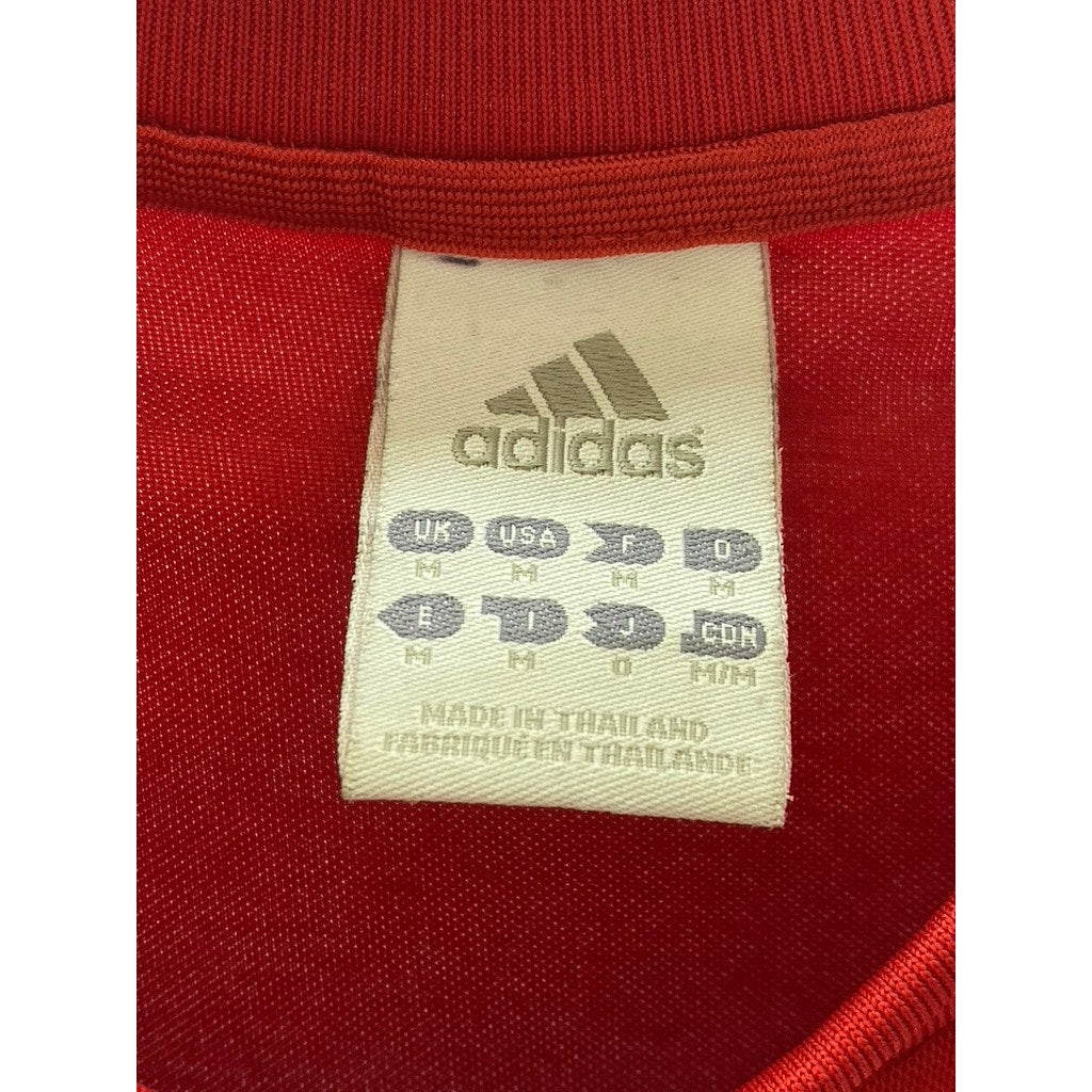 ADIDAS Men's Red-White Three-Stripe Short Sleeve Custom-Made Crewneck Jersey SZM