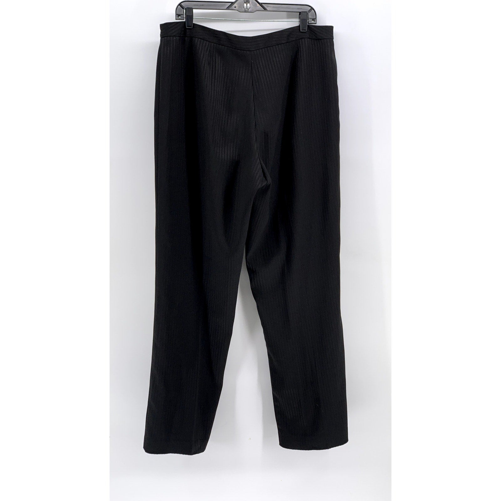 KC SPENCER NY Women's Black Striped Straight Leg Regular Fit Pants SZ 16