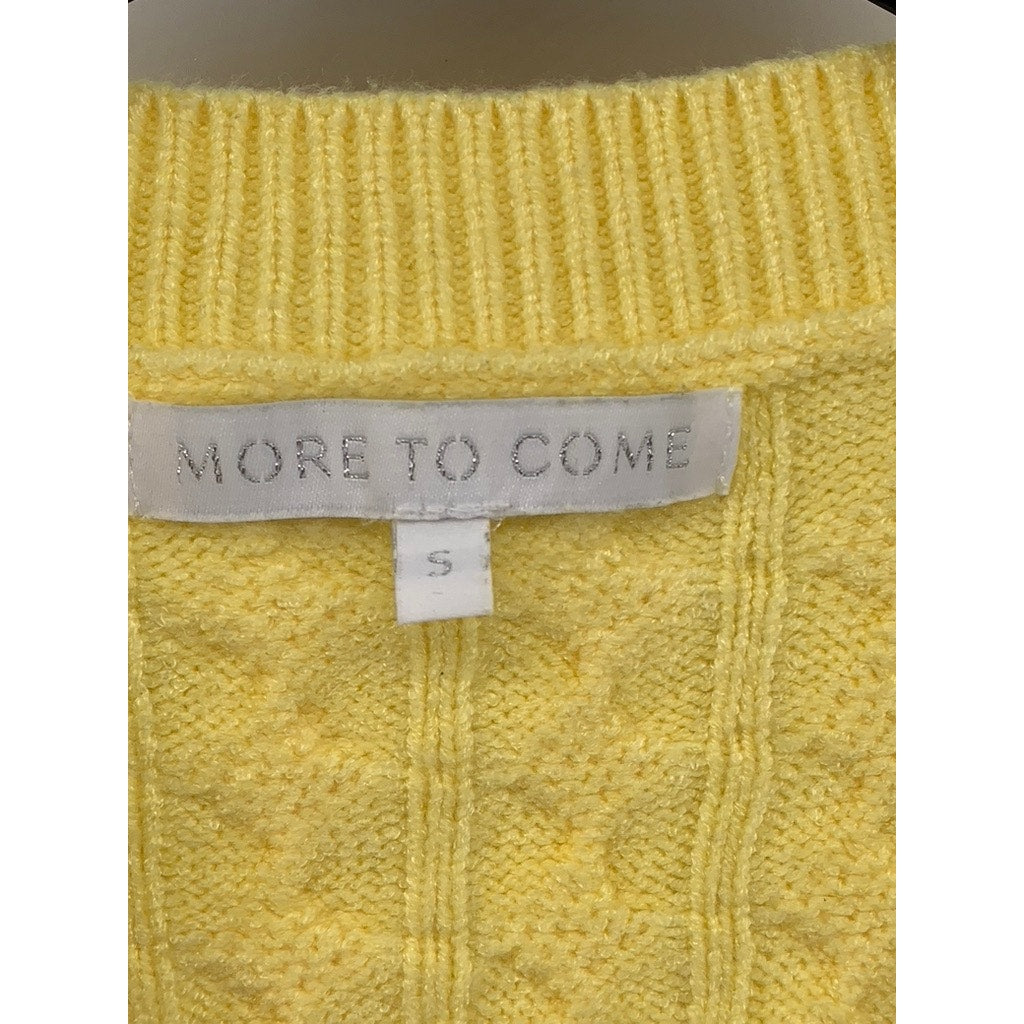 MORE TO COME Women's Yellow Cable Knit V-Neck Vest SZ S