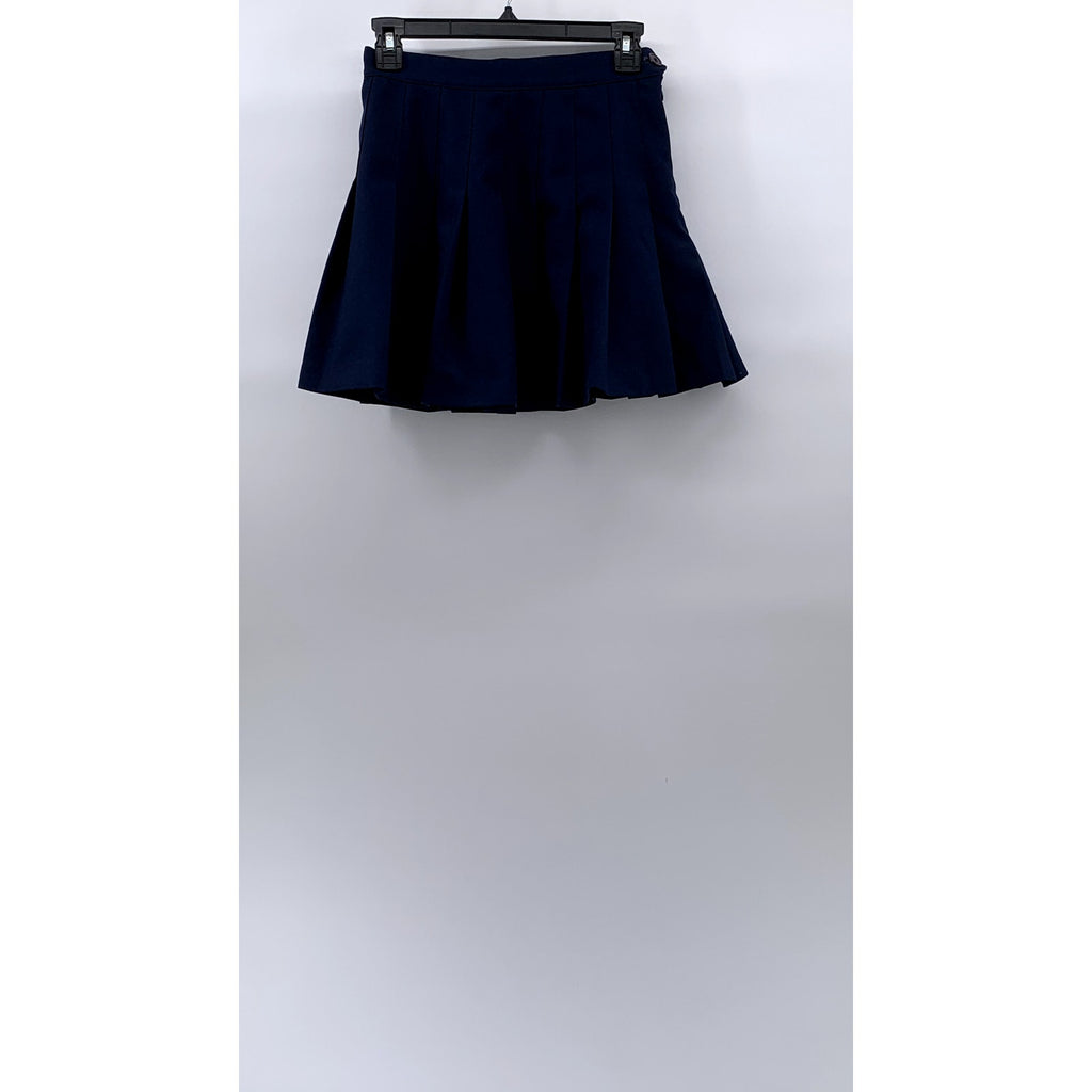 UNBRANDED Women's Navy Blue Pleated Side-Zip A-Line Mini Skirt SZ S