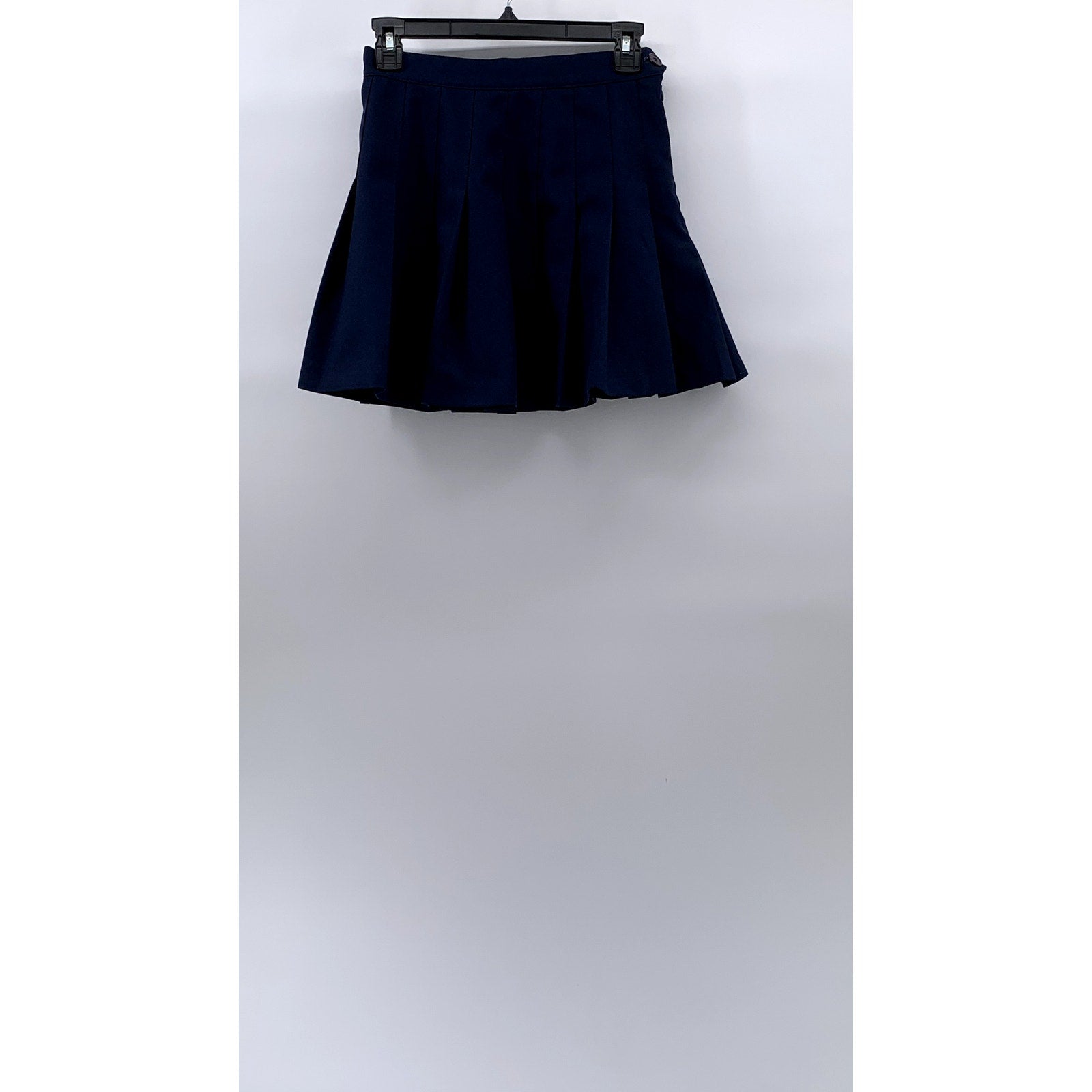 UNBRANDED Women's Navy Blue Pleated Side-Zip A-Line Mini Skirt SZ S
