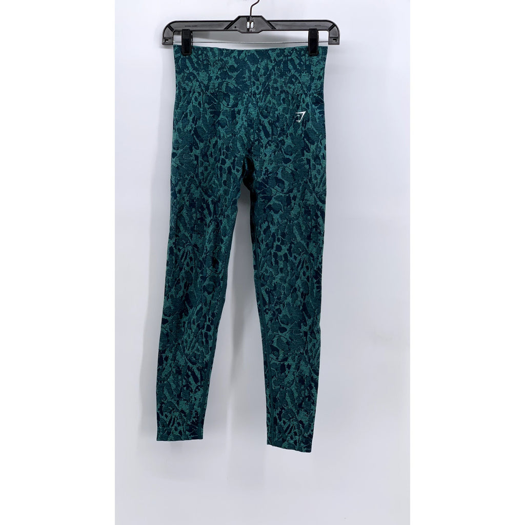GYMSHARK Women's Green Printed High Rise Leggings SZ XS