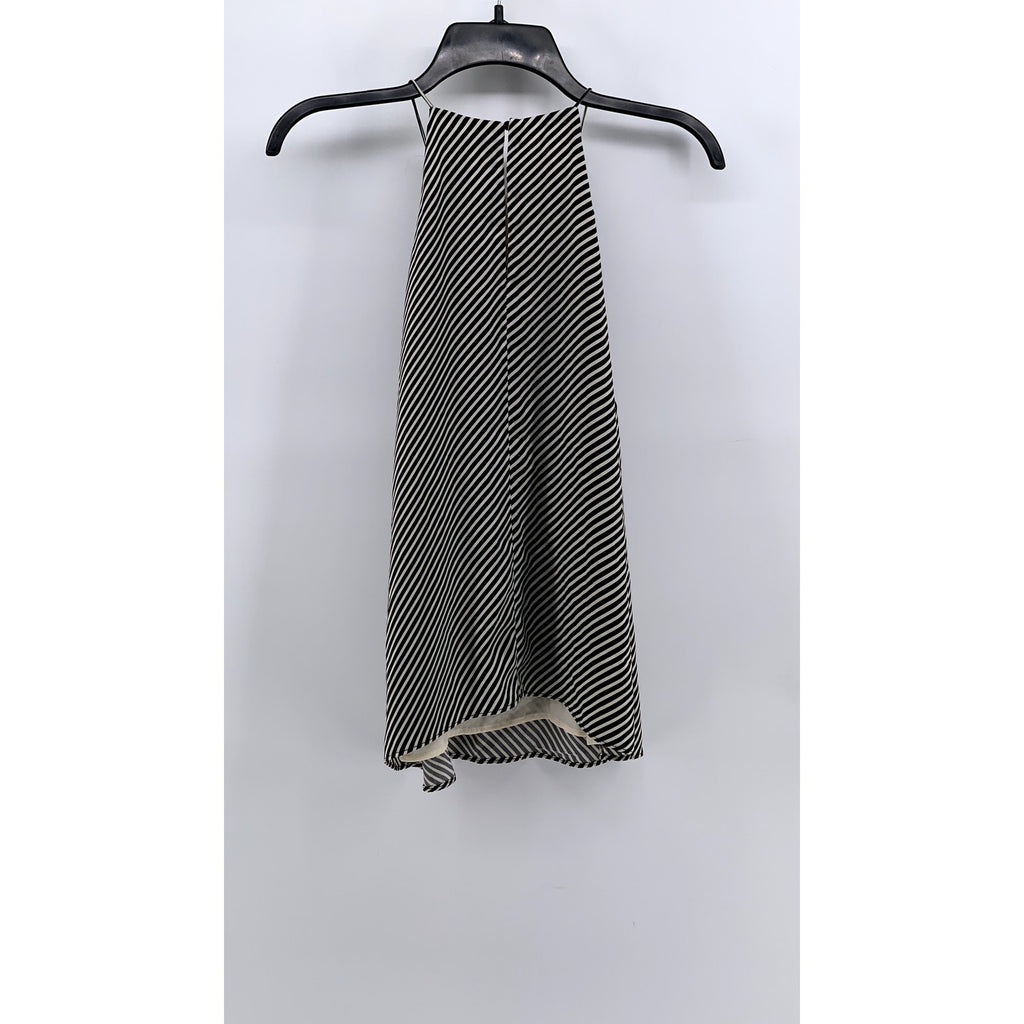 H&M Women's Black-Beige Striped Halter-Style Mini Dress SZ XS