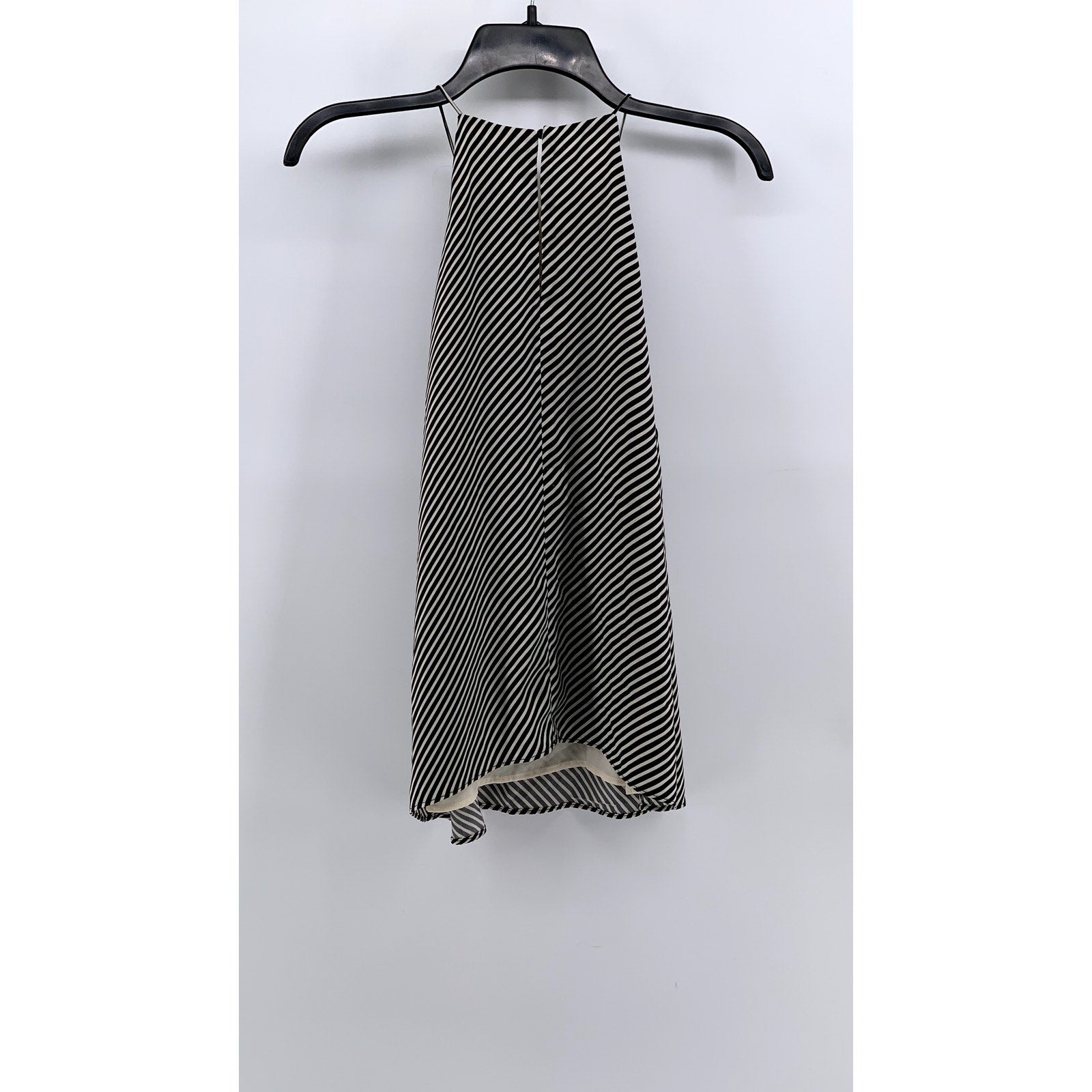 H&M Women's Black-Beige Striped Halter-Style Mini Dress SZ XS