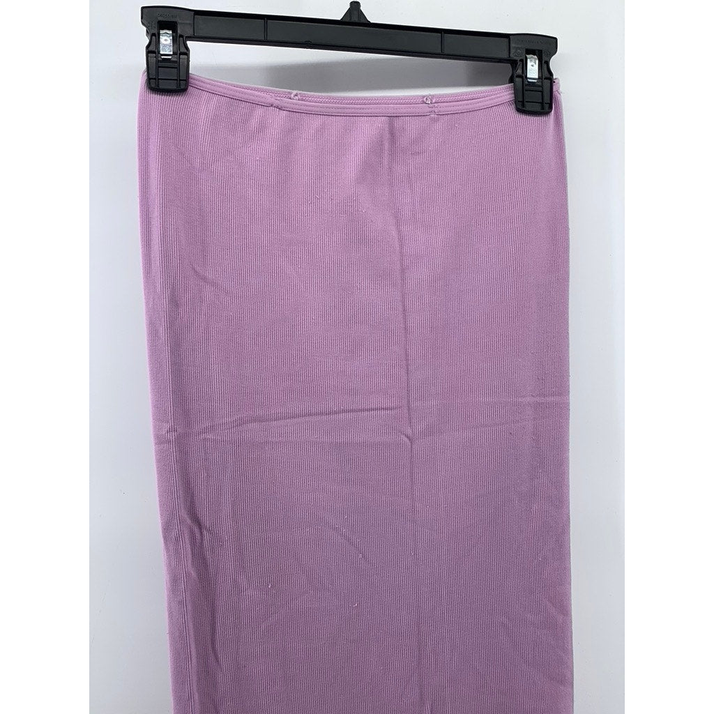 JAM + JELLY Women's Lilac Stretch Ribbed Strapless Bodycon Dress SZ S/M