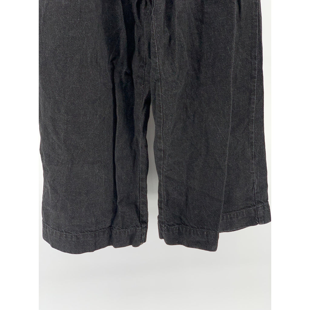 BDG URBAN OUTFITTERS Women's Black Denim Wide-Leg High-Rise Paperbag Jeans SZ 32