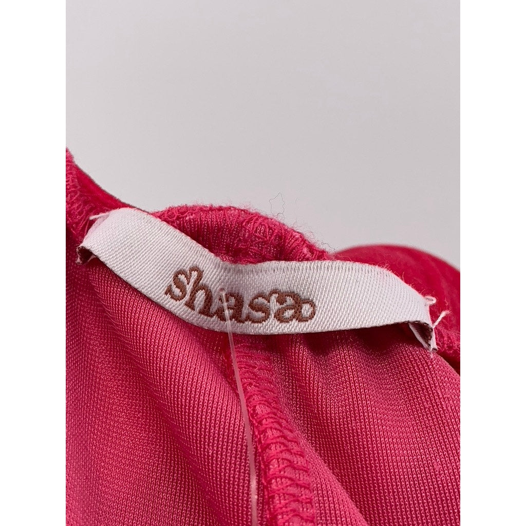 SHASA Women's Pink Velour High-Rise Pull-On Shorts SZ S