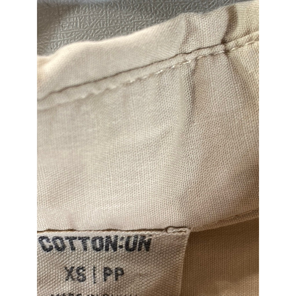 COTTON:ON Women's Tan Oversized-Fit Button-Up Long Sleeve Patch Pocket Top SZ XS