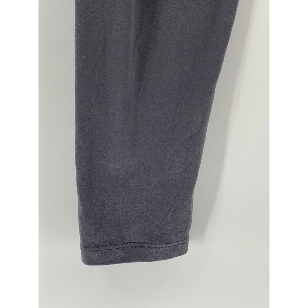 UNBRANDED Women's Gray Solid High-Rise Casual Pull-On Leggings SZ L/XL