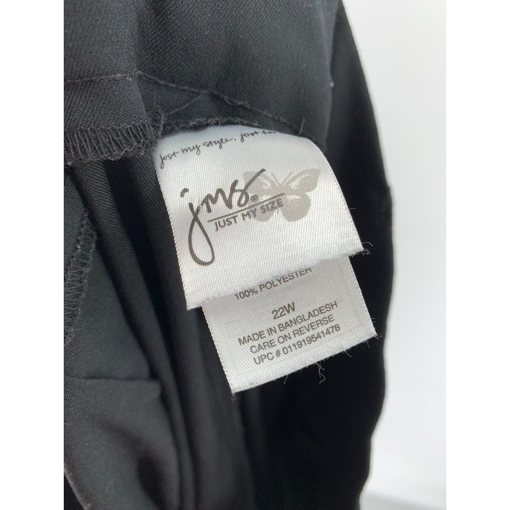 JUST MY SIZE Women's Plus Black Solid Pants SZ 22W