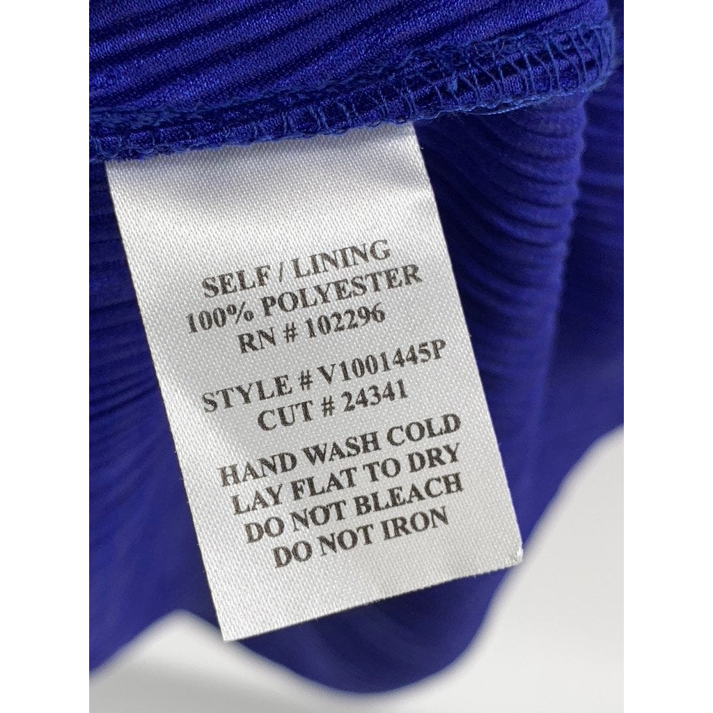 CONNECTED Women's Petite Dark Blue Pleated Tiered Dress SZ 14P