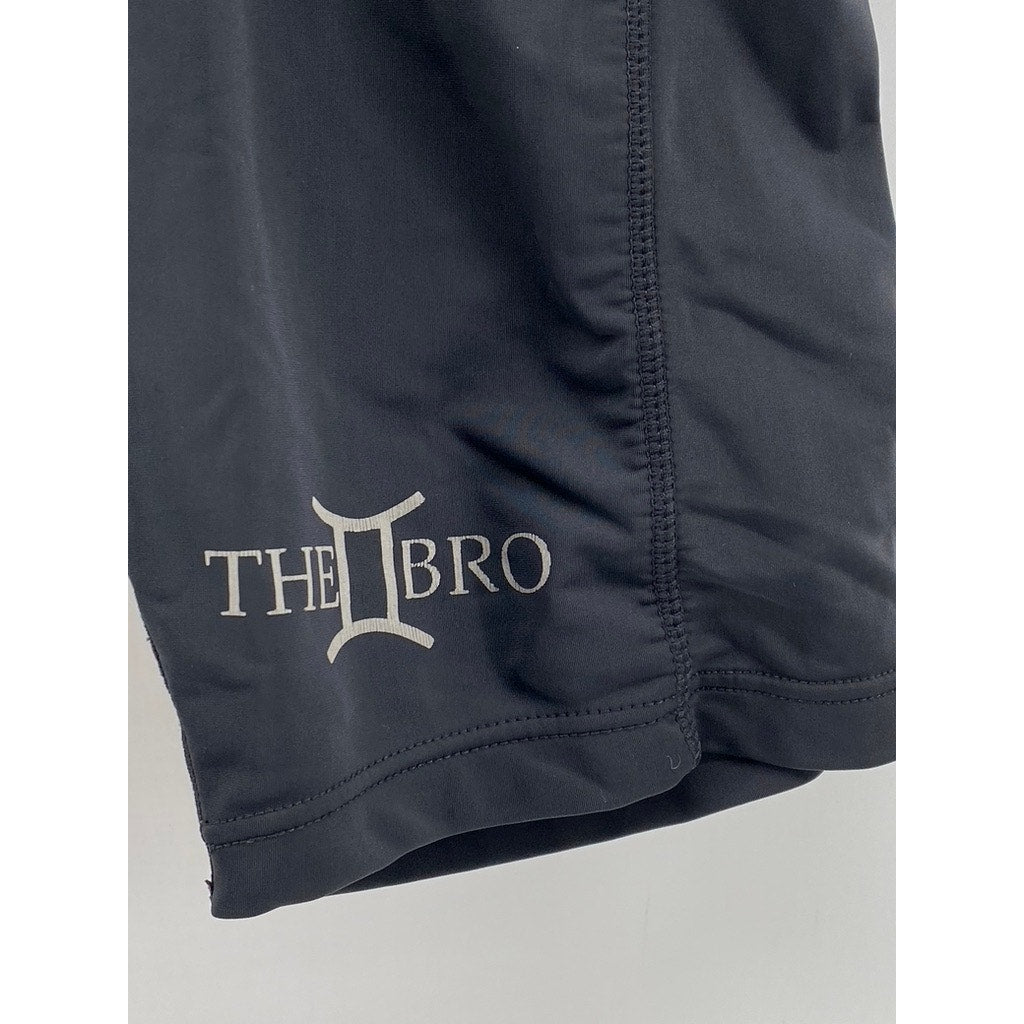 THE BRO Men's Black Pull-On Padded Activewear Cycling Shorts SZ S