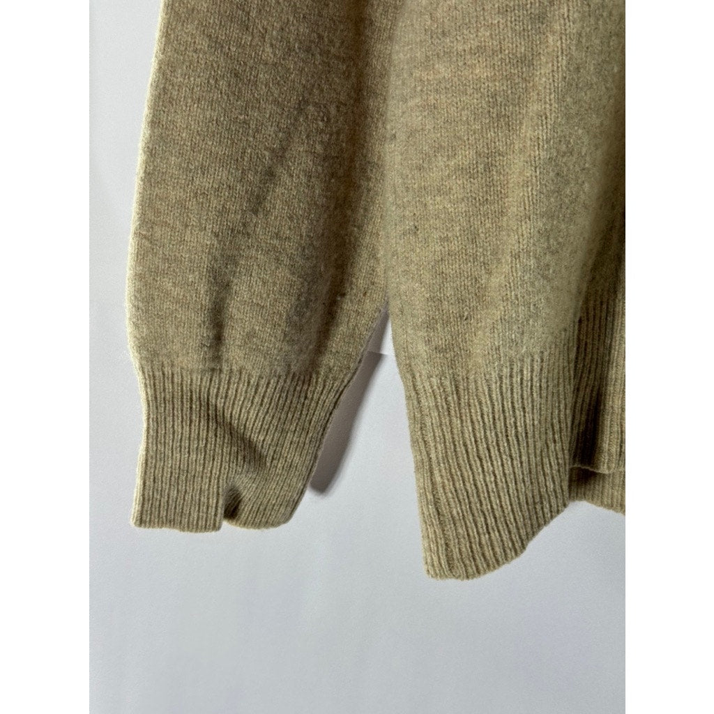 J.CREW Men's Tan Crewneck Lambswool Pullover Sweater SZ M