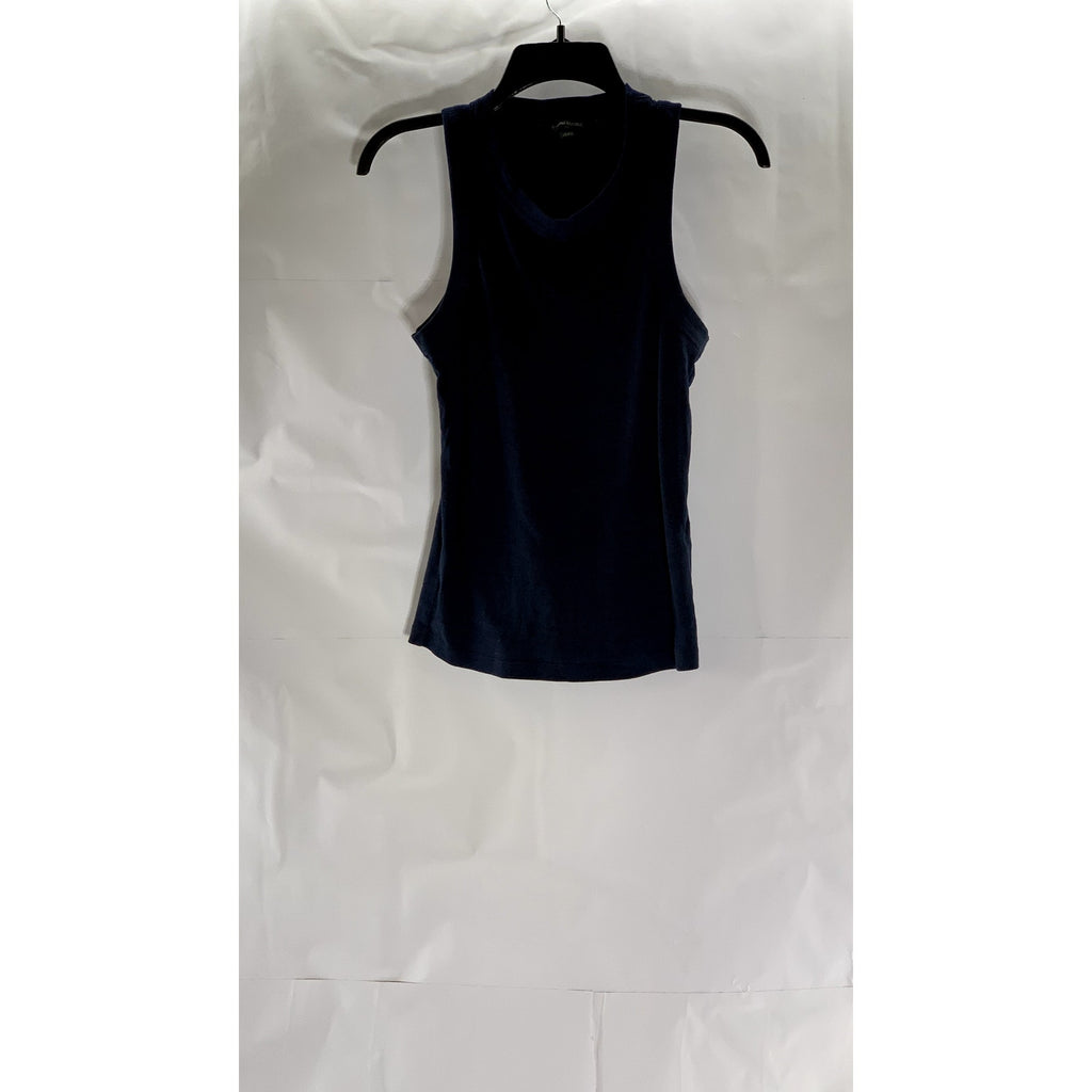 BANANA REPUBLIC Women's Preppy Navy Crewneck Ribbed Racer Tank Top SZ XS