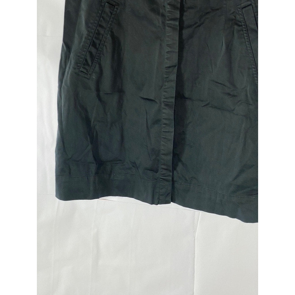 CALVIN KLEIN Women's Black Button-Up Short Sleeve Knee-Length Dress SZ 14