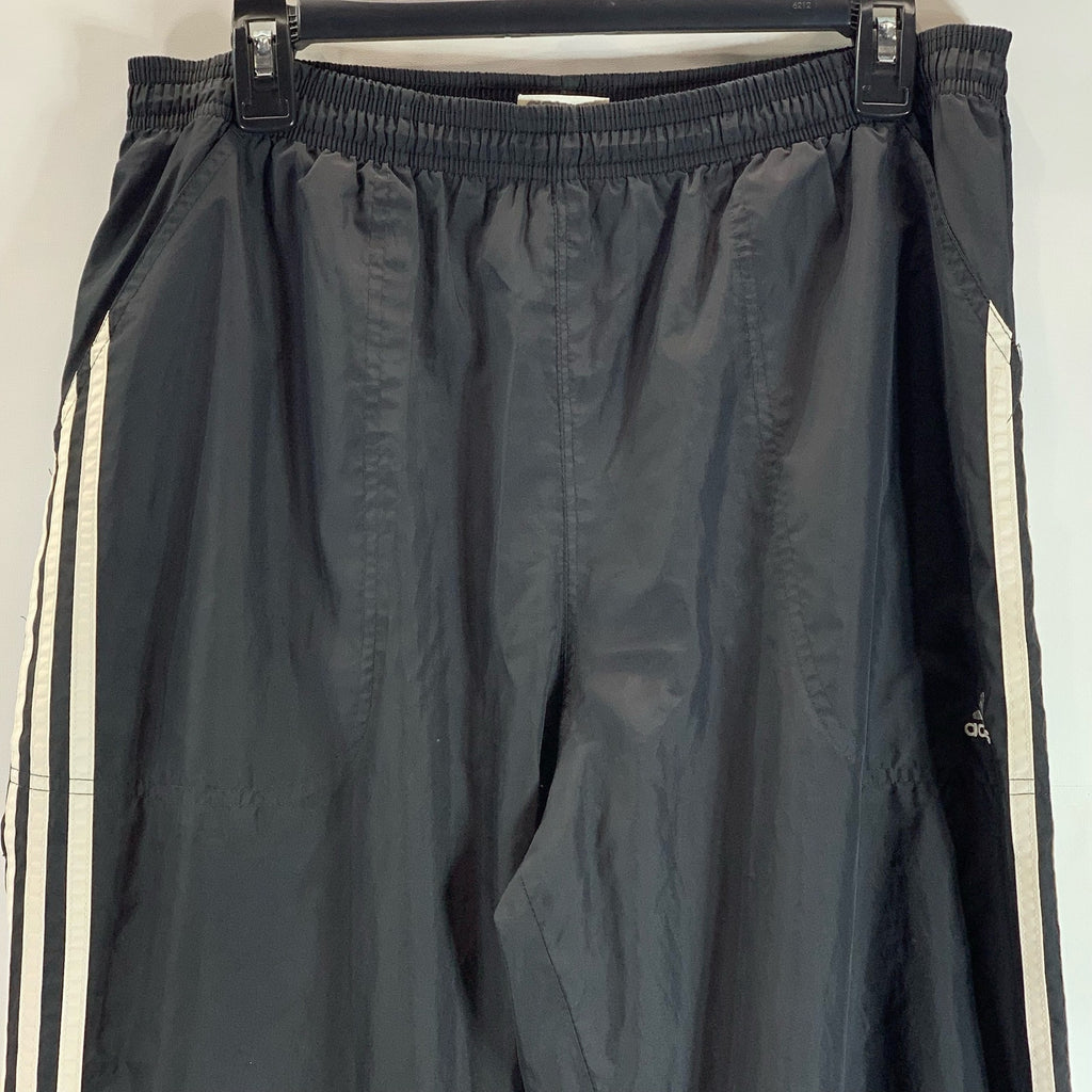 ADIDAS Men's Black 3-Stripe Climashell Zipper-Hem Windbreaker Track Pant SZ M