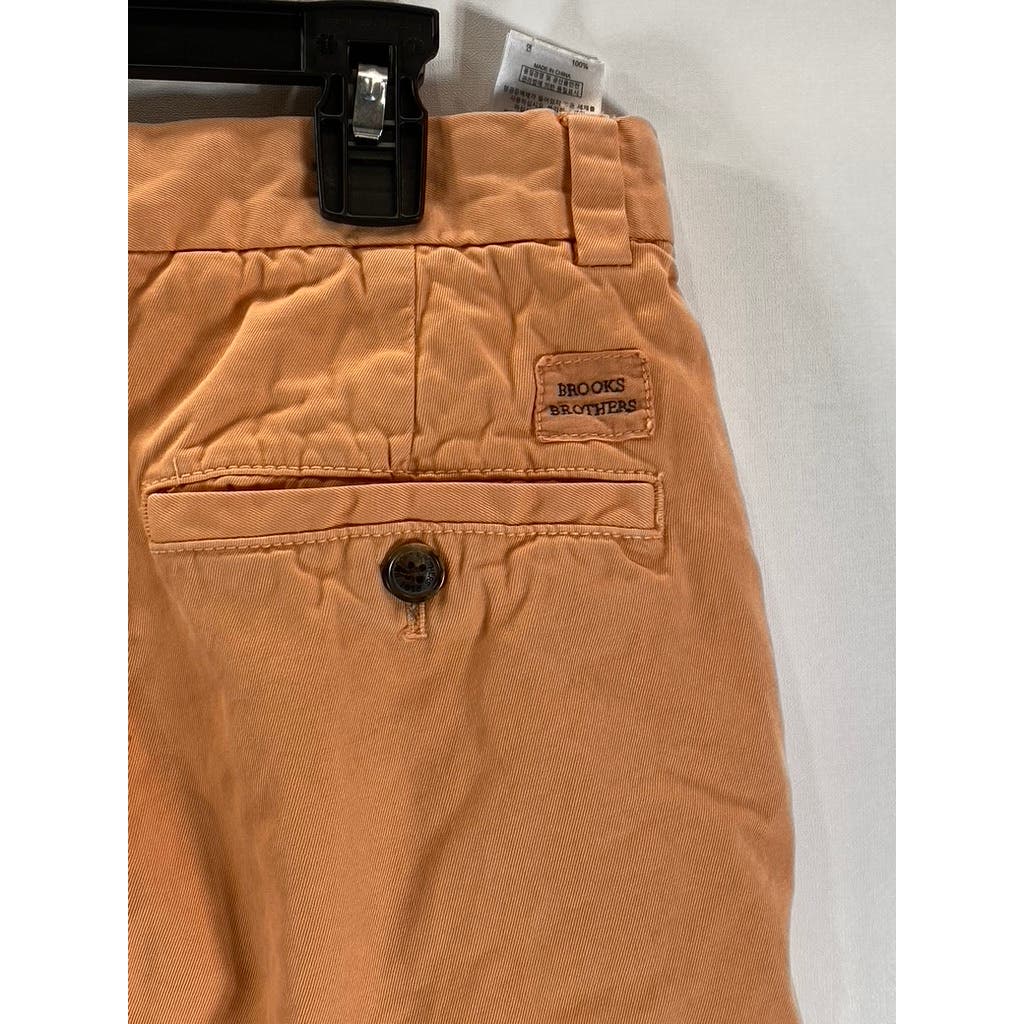 BROOKS BROTHERS Men's Orange Cotton Flat Front Bermuda Shorts SZ 33