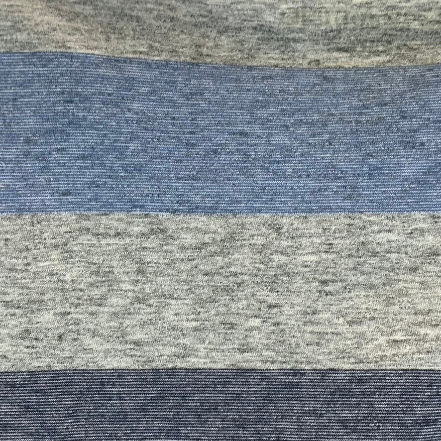 ABERCROMBIE & FITCH Men's Gray/Blue Striped V-Neck Short Sleeve Shirt SZ S