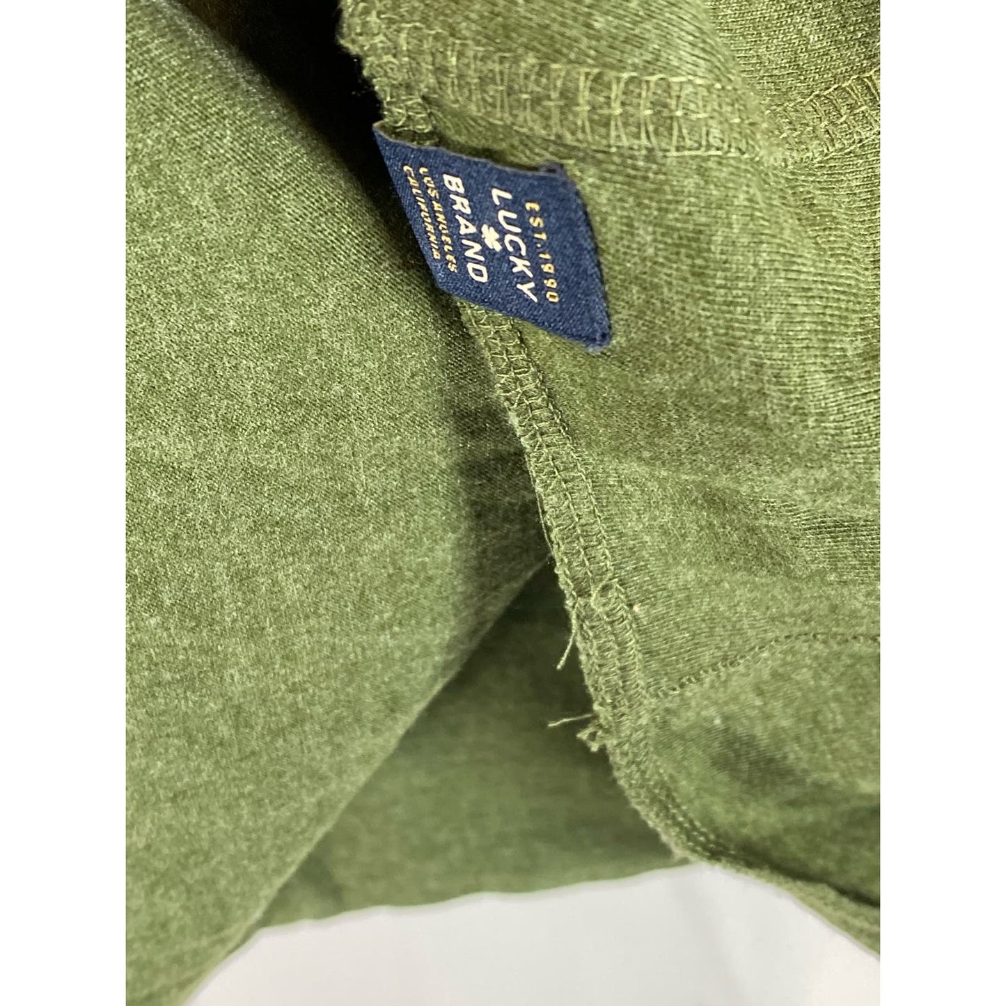 LUCKY BRAND Men's Green Colorblock Crewneck Thermal Long Sleeve T-Shirt SZ XL