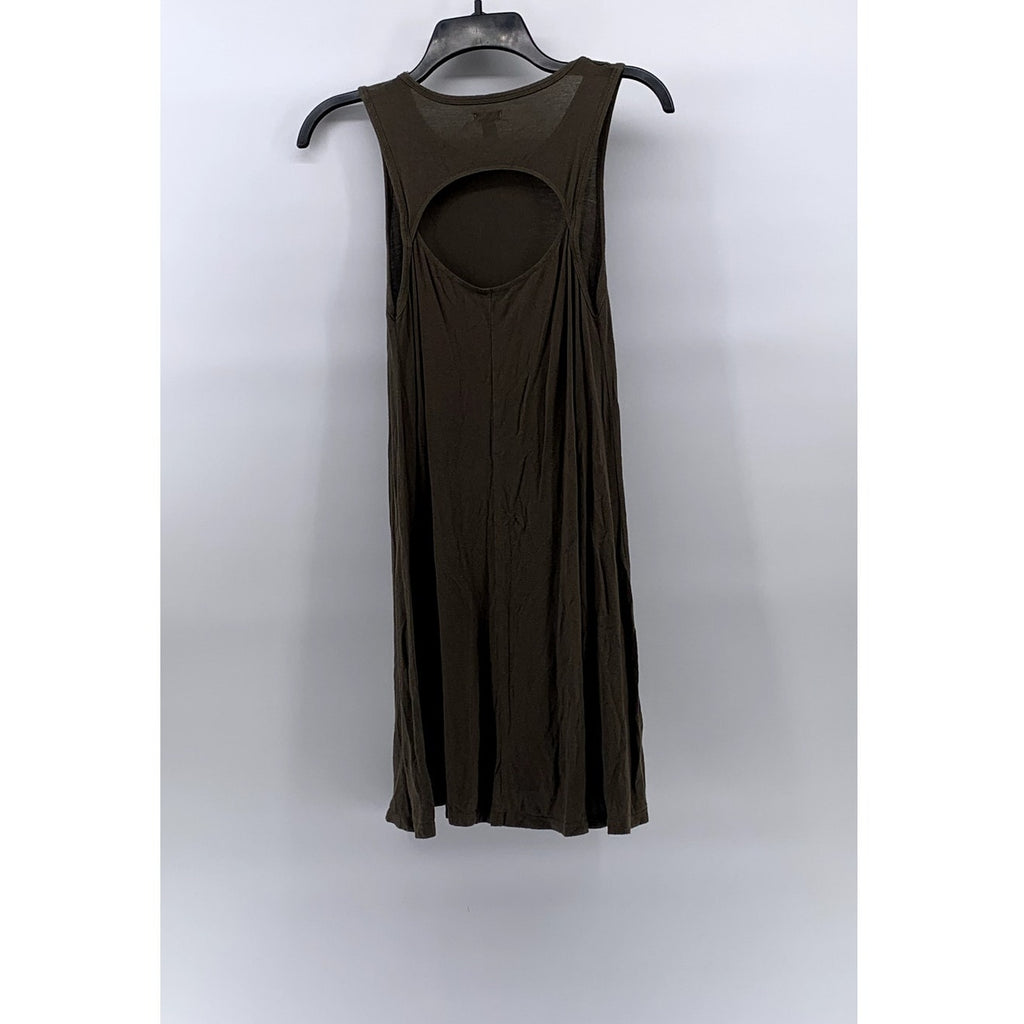 AERIE Women's Brown Crewneck Cutout Sleeveless Casual Midi Dress SZ XS