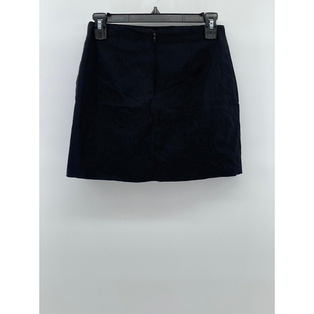 FOREVER 21 Women's Black Solid Straight Mini Skirt SZ S