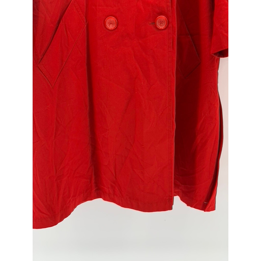 SPIEGEL Women's Vintage Red Double-Breasted Long Sleeve Trench Coat SZ 12