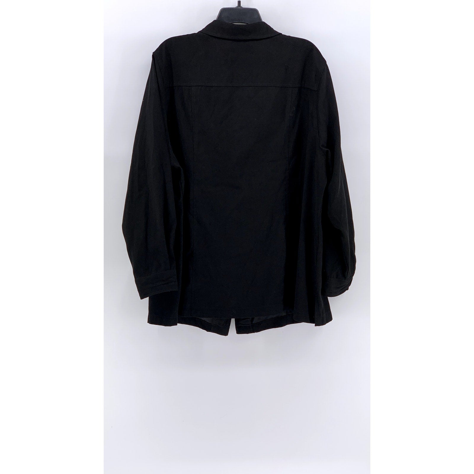 CHEROKEE Women's Black Plus Button-Up Long Sleeve Top SZ 2X
