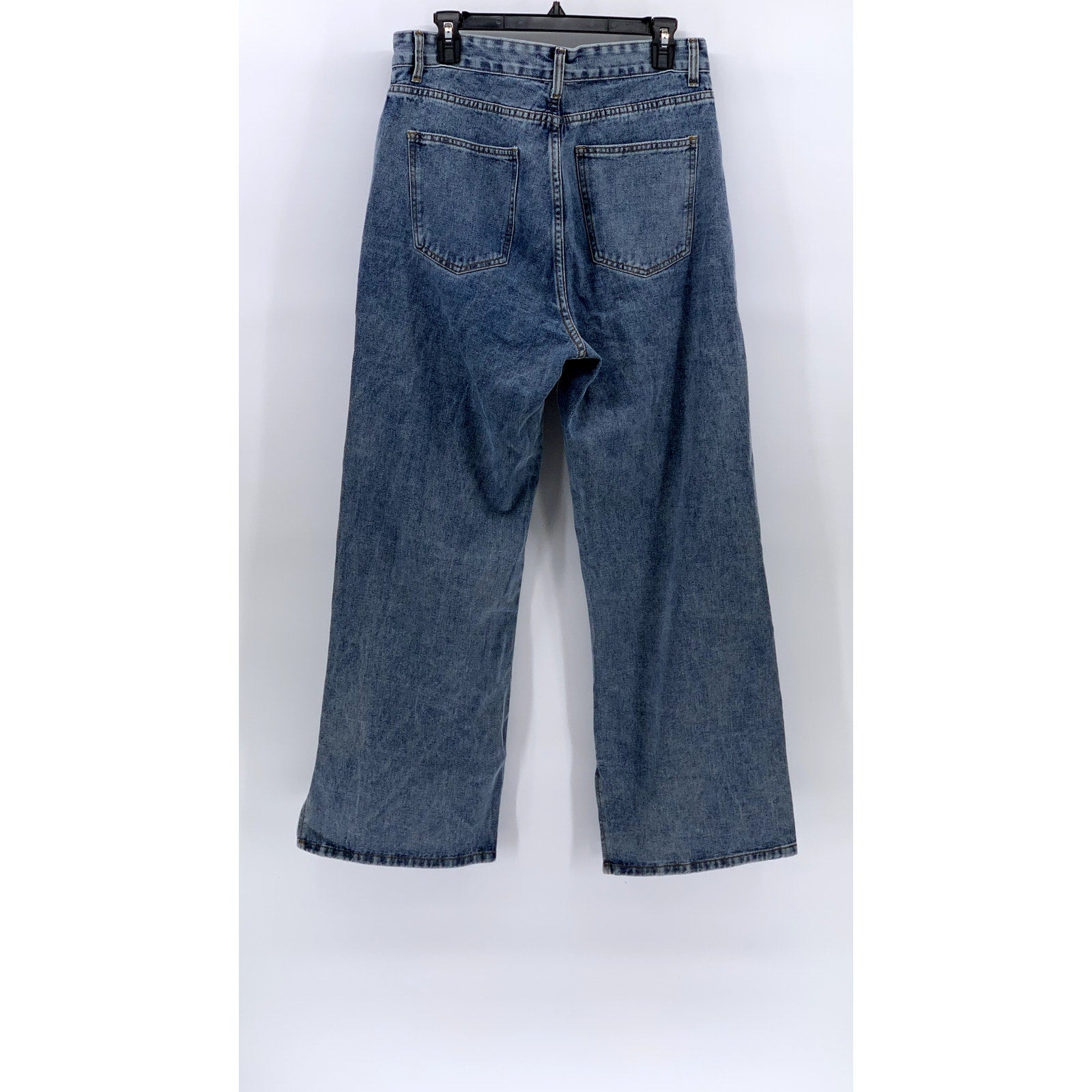 PERSON INTENTIONS Men's Blue Denim Wide-Slit Leg Baggy-Fit Jeans SZ XL