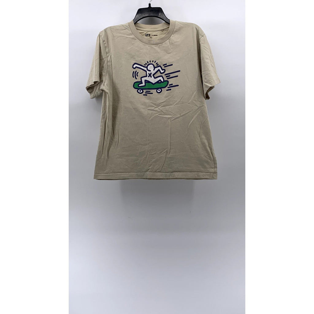 UNIQLO Unisex Adult Beige UT Archive Keith Haring Crewneck Graphic T-Shirt SZ M